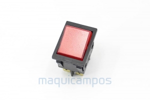 Interruptor Luminóso 6 Faston Rojo 220V para Caldera