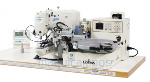 Juki LK1903B-SS + Loiva ST-12<br>Button Sewing Machine with Automatic Feeder