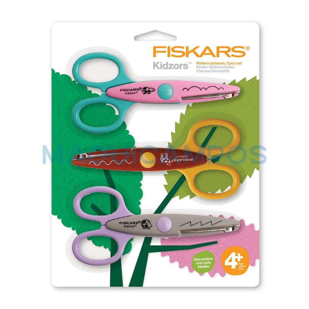 Fiskars Kidzors™ 1003846 Tijeras Decorativas para Niños Pack 3