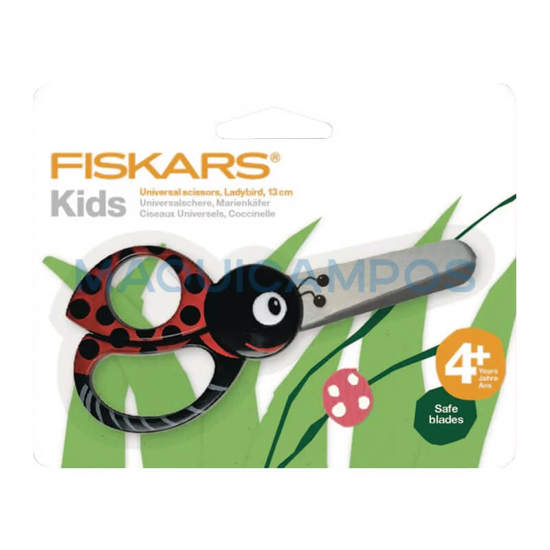 Fiskars 1004612 Tesoura Universal para Crianças 13cm (Joaninha)