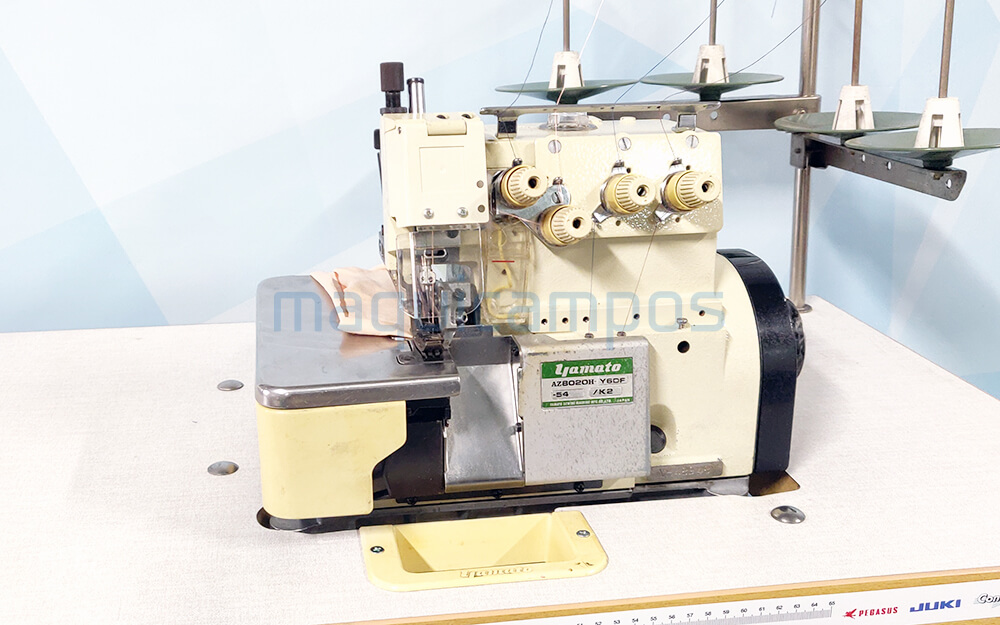 Yamato AZ8020H-Y6DF Máquina de Costura Corte e Cose (2 Agulhas) com Corte de Linha e Saco de Desperdícios