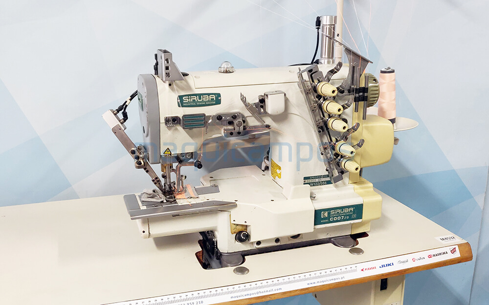 Siruba C007JD/CH/UTP Máquina de Costura de Recobrir com Corte de Linha (3 Agulhas)