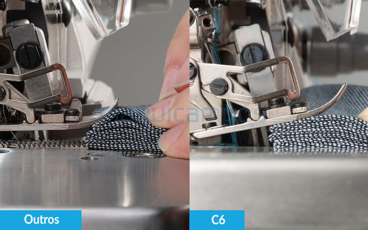 Jack C6-4-M03/333 Máquina de Costura Corte e Cose para Tecidos Finos e Grossos (4 Fios)