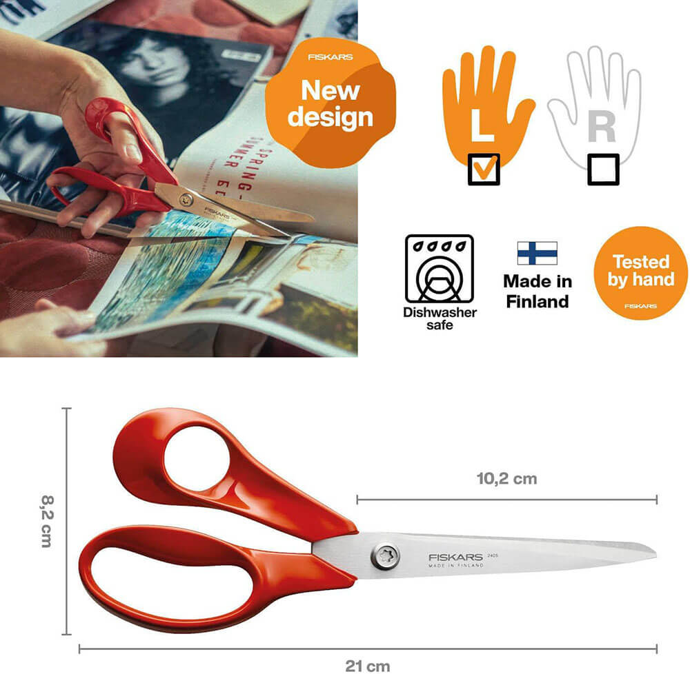 Fiskars Classic 1075036 Tijera de Costura Profesional 21cm (M&atilde;o Izquierda)