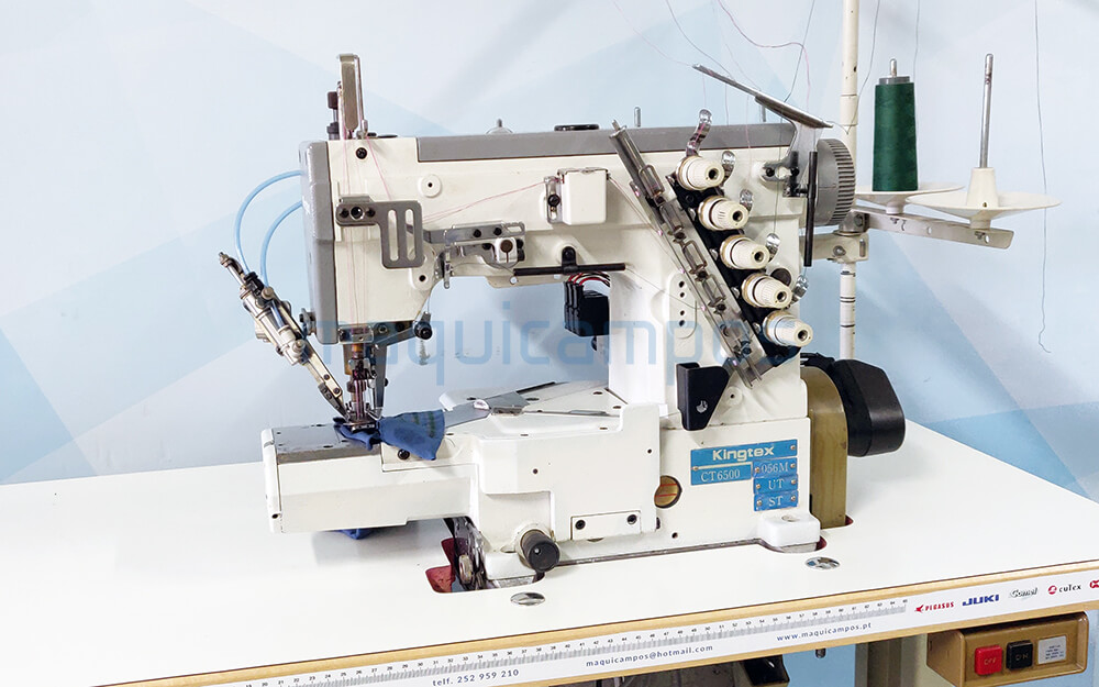 Kingtex CT6500-056M Máquina de Costura de Recobrir (3 Agulhas) com Corte de Linha