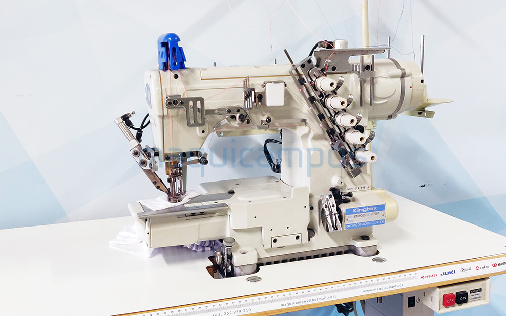 Kingtex CTD9000-0356M Interlock Sewing Machine (3 Needles) with Thread Trimmer and Presser Foot Lift