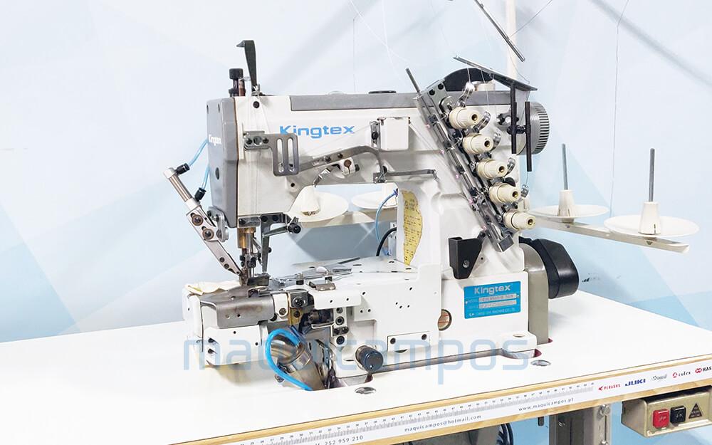 Kingtex CTL6511-0-56M Máquina de Costura de Recobrir (3 Agulhas) com Corte de Linha e Levantamento