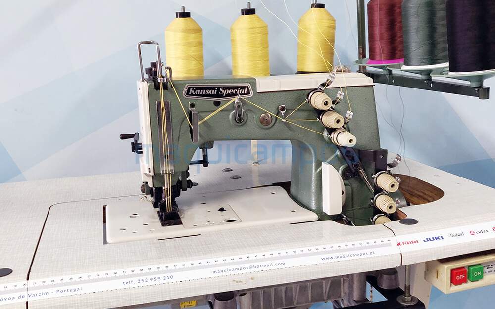 Kansai Special DLR-1503PTF 3 Needles Flat-Bed Sewing Machine