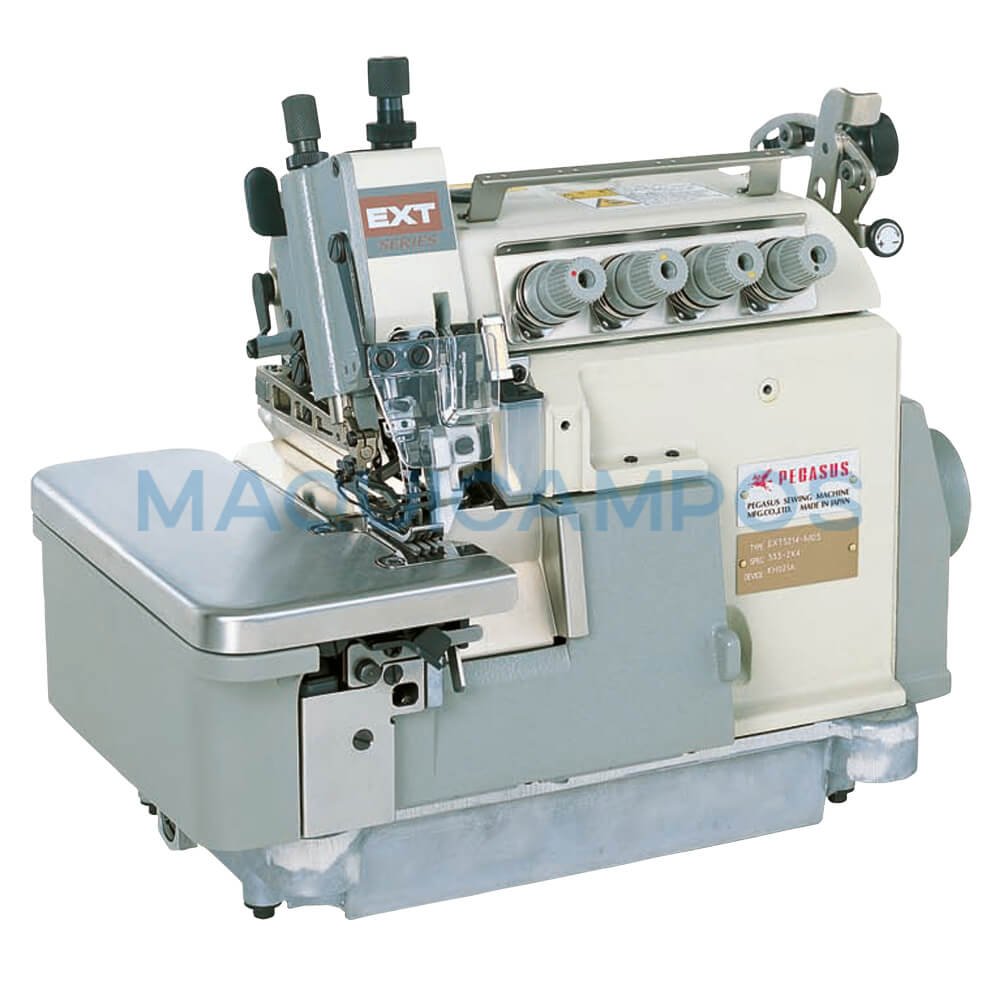 Pegasus EXT3216-03/233K-5X5/KH021H Top Feed Overlock Sewing Machine with Flat Type Vacuum Chain Cutter