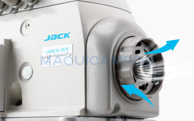 Jack JK-797TDI-4-514-M03/333/KS/FR02 Máquina de Coser Overlock con Mango Fino y Arrastre Superior