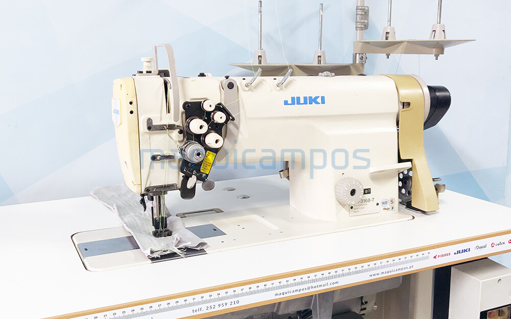 Juki LH-3168-7 Máquina de Costura Ponto Corrido de 2 Agulhas com Motor Efka