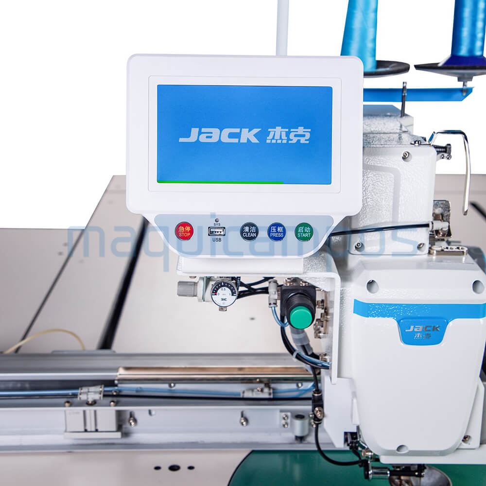 Jack MX-100A Máquina de Costura Programável com Cabeça Rotativa de 360º