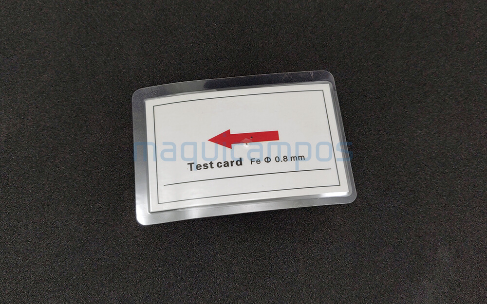 Test Card Fe 0.8 para Detector de Metales y Agujas 
