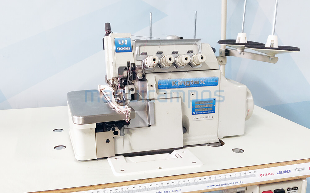 Kingtex UHD9004 Máquina de Costura Corte e Cose com Corte de Linha e Levantamento do Calcador