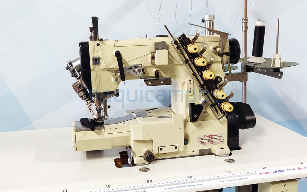 Yamato VC2730-156M Interlock Sewing Machine (3 Needles) with Thread Trimmer, Presser Foot Lift and EFKA Motor