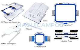 Kit Bordar Magnético 5.5'' com Bastidor 11x13'' e Fixação Ajustável para Happy Japan<br>Mighty Hoop<br>MHK-HP360-55-HP520-1113